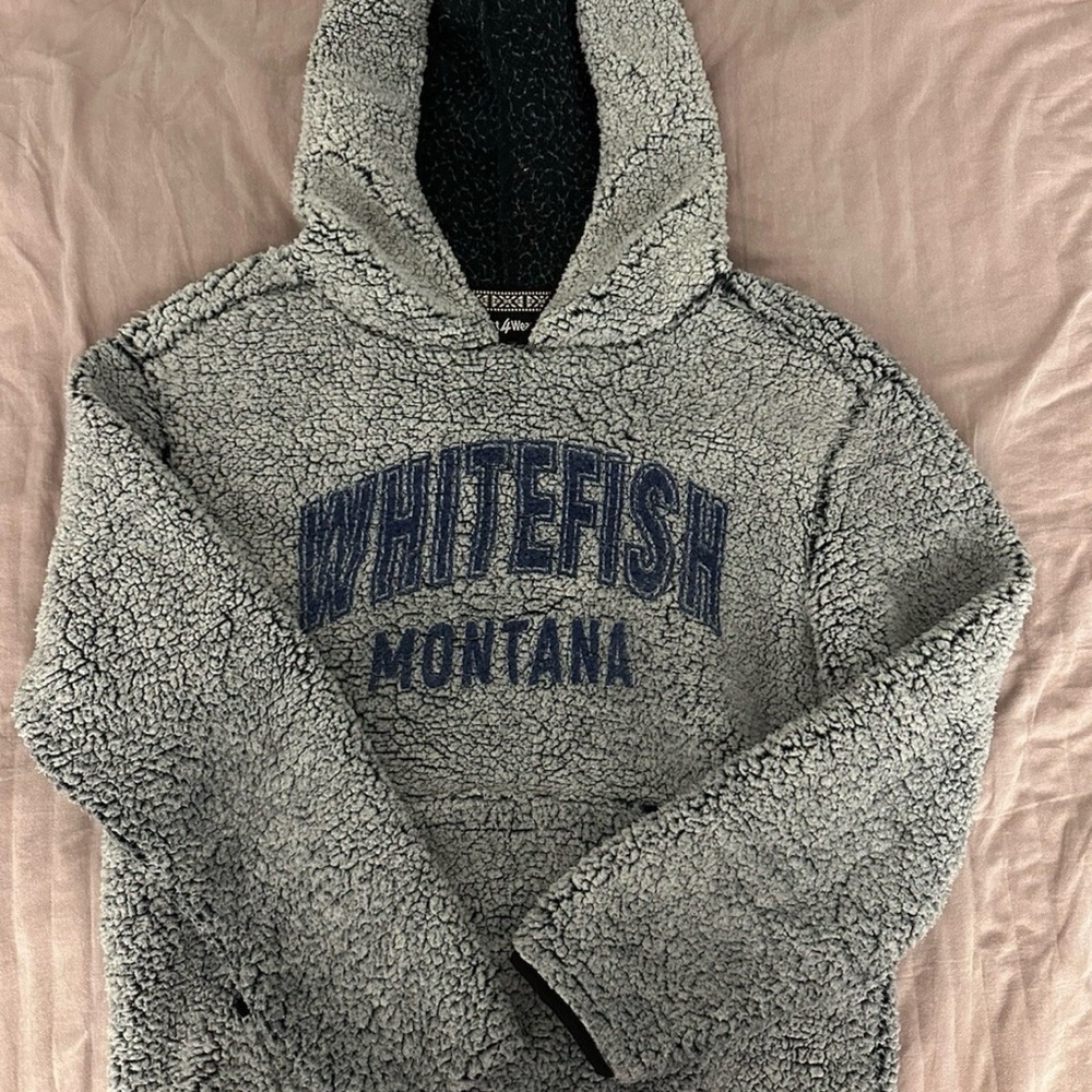 Cozy Gray Teddy Jacket Whitefish Montana